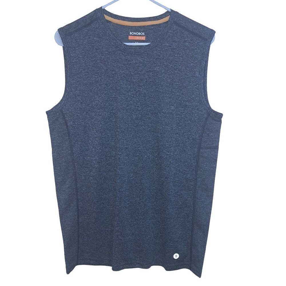 Bonobos Mens Size Medium Heather Navy Core Performance Muscle Tank Tee T Shirt